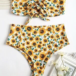 M ZAFUL Bikini Swimsuit Women’s Sz 4 Set Bralette SunFlower